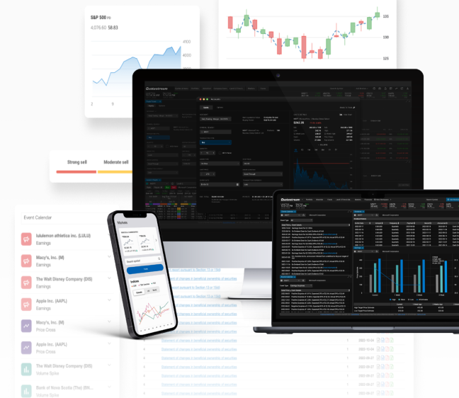 Interactive financial dashboards showing equity insights, ratings, and performance trends