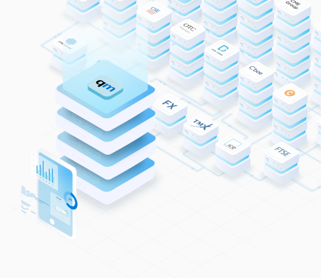 Several stock quote cards displaying prices, charts, and volume data