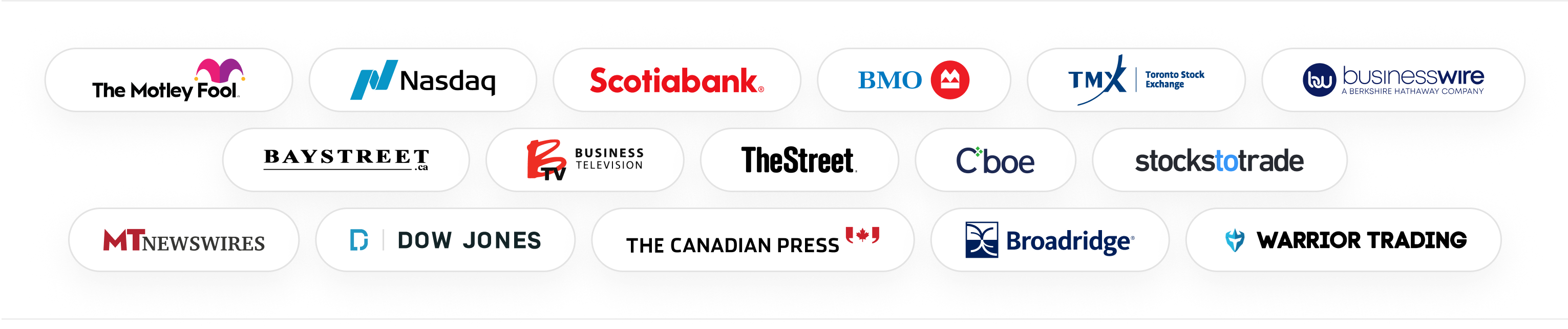 Multiple major financial partner logos are displayed in a horizontal layout