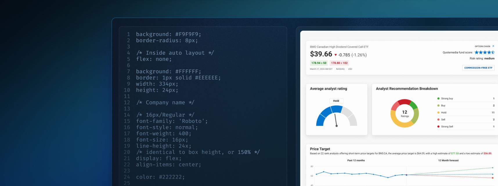 A bento-style layout containing a clean grid and content tiles