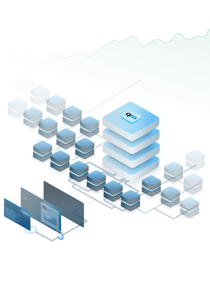 A hero section for desktops displaying a modern design and graphic elements