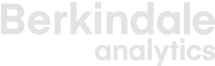 The company logo of Berkindale Analytics, specializing in data analysis, on a transparent background with a gradient blue text