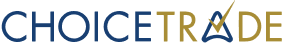 The company logo of ChoiceTrade, which displays navy and gold to emphasize dynamic online trading