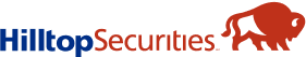 The company logo of Hilltop Securities featuring a red buffalo icon and blue-red text