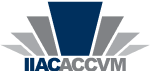 The company logo of the IIAC company displaying a blue with grey fan-like visual design