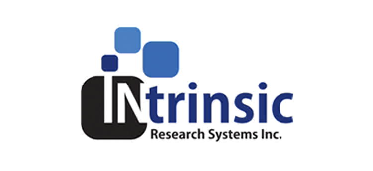 The company logo of Intrinsic Research Systems Inc., which contains a stunning blue geometric design