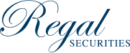 The company logo of Regal Securities displaying elegant serif script to reflect classic investment branding